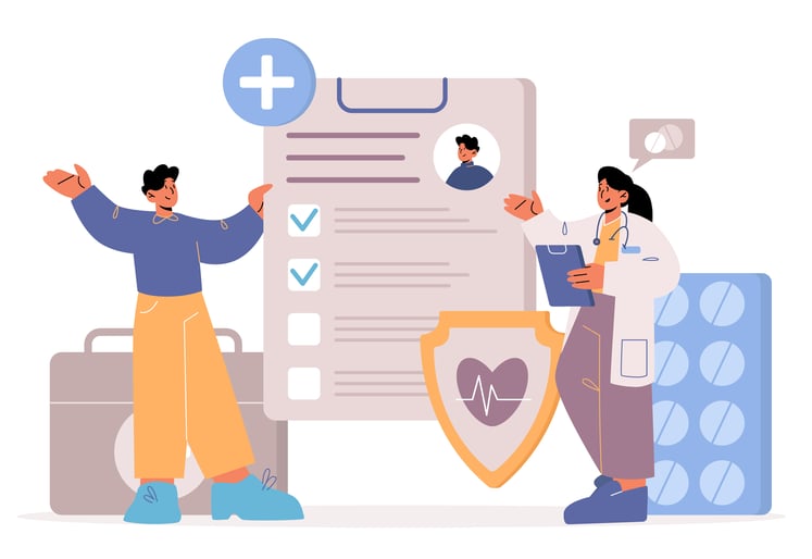 customer choose health check plan illustration